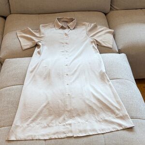 H&M Light Beige Button-Front Polo Dress
